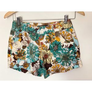 Forever 21 Floral Linen Blend Shorts Size 24/25 waist  inseam 4" b141